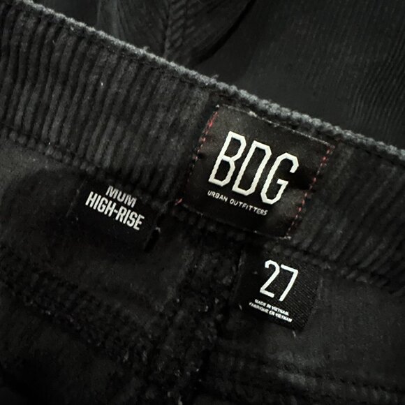 BDG Urban Outfitters Mum High-Rise Black Corduroy Pants Size‎ 27 100% Cotton - Picture 6 of 8
